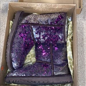 Purple sequin uggs